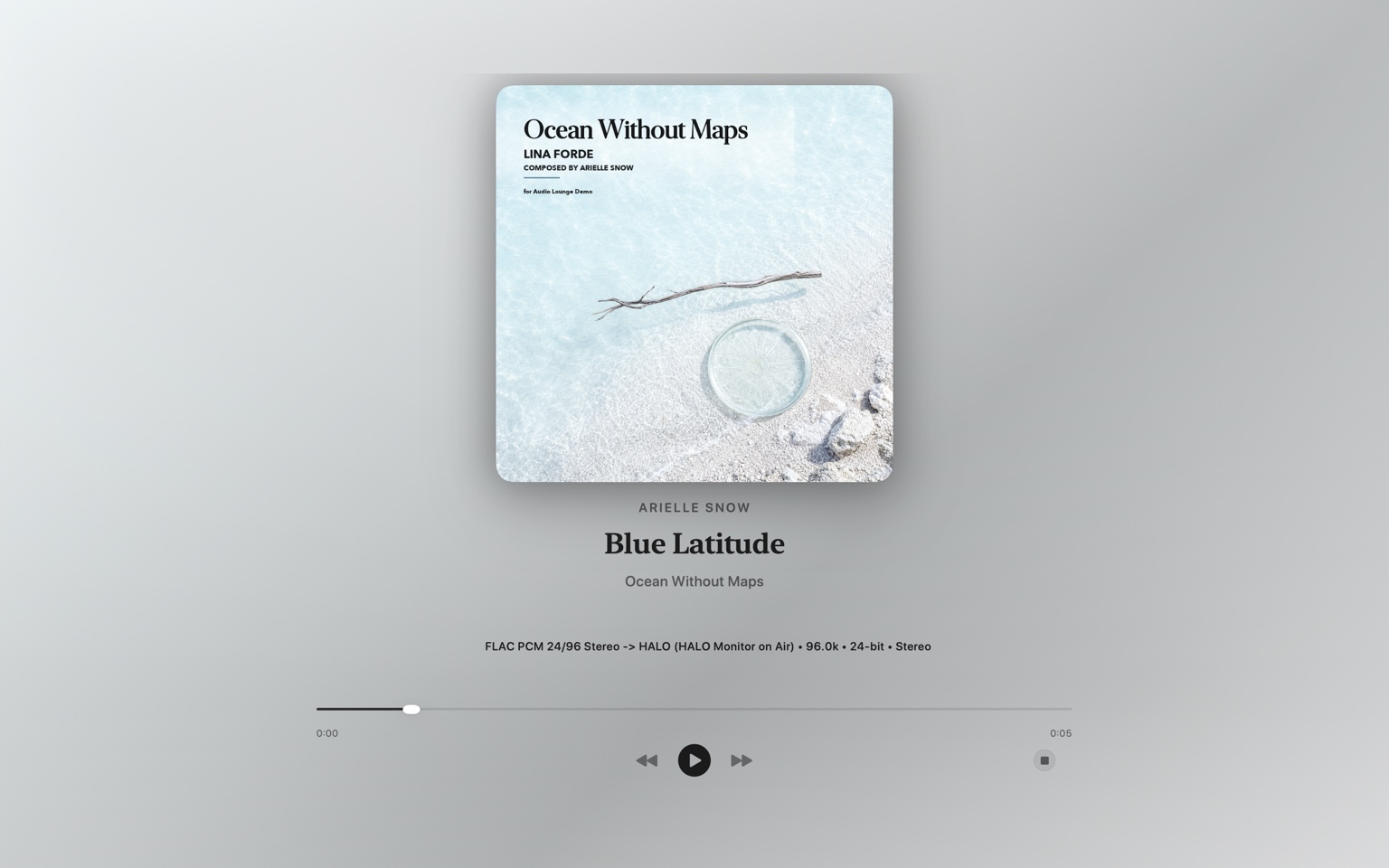 Audio Lounge showing the HALO playback path on Mac
